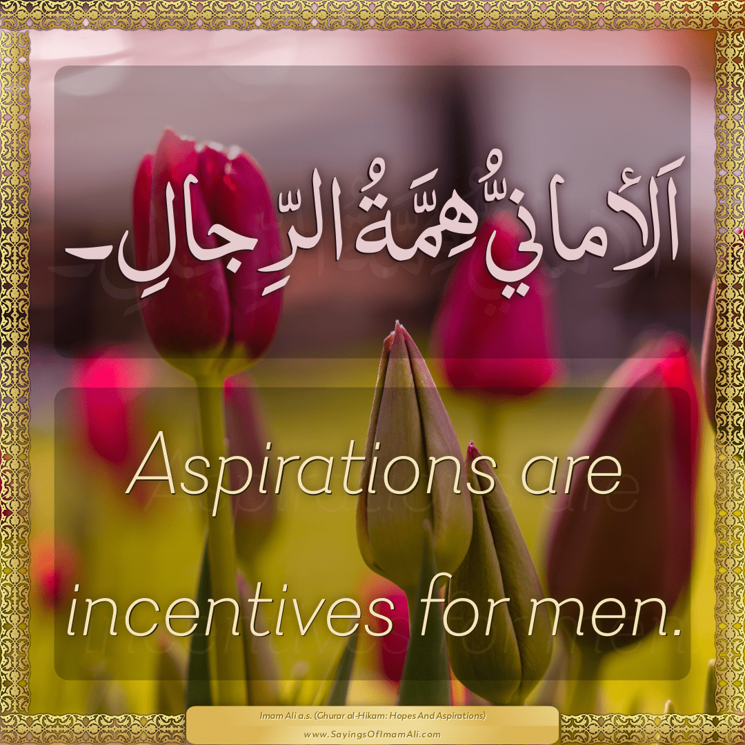 Aspirations are incentives for men.